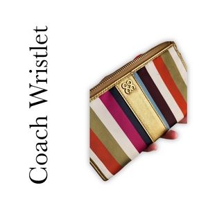 Coach Multicolor Striped Wristlet